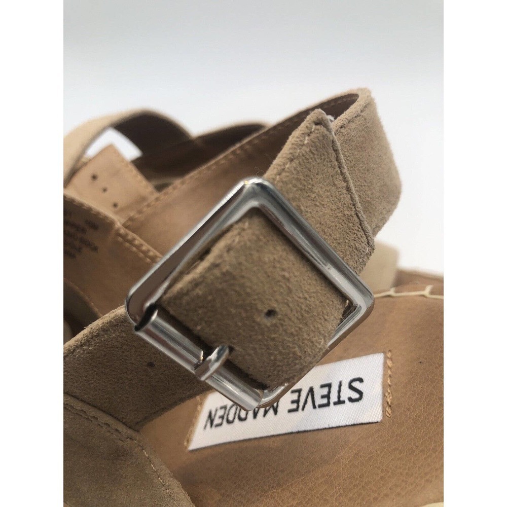 Steve Madden URI Espadrille Wedge Sandal in Tan Suede Size 10 Women New Comfort - Picture 3 of 11
